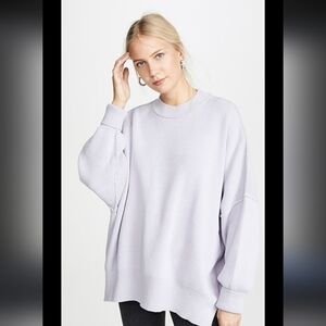 FREE PEOPLE Easy Street Tunic Sweater In Lavender Size Medium